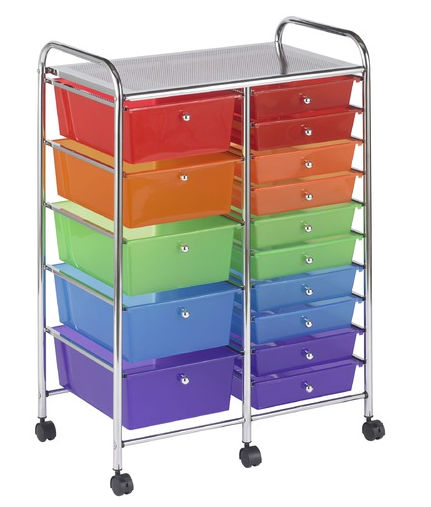 Early Childhood Resource Elr-20103-as 15 - Drawer Mobile Organizer - Assorted