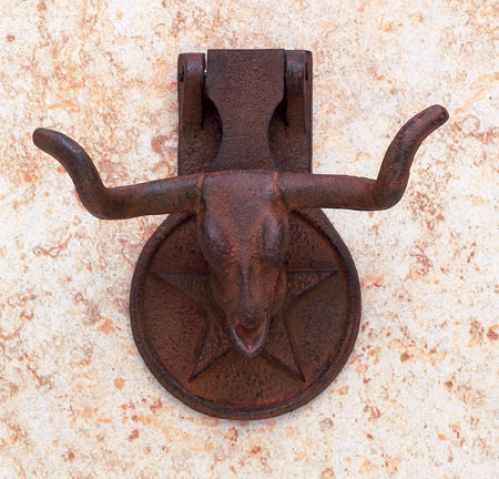 JVJHardware 97549 Monterey 5.94 in. Longhorn Door Knocker  Rust