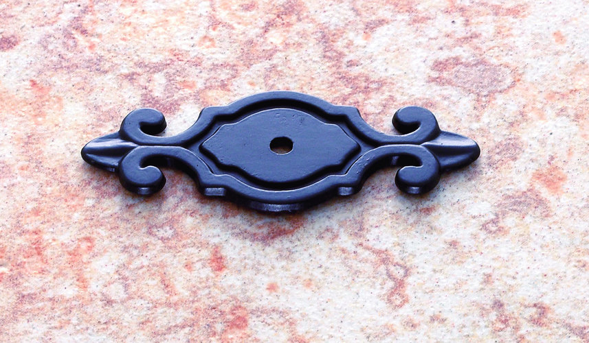 JVJHardware 46714 Classic 3 in. Single Back Plate for Knobs  Matte Black