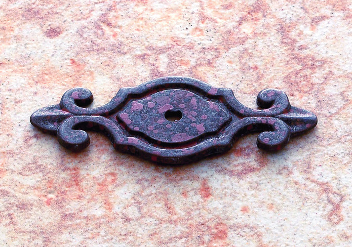 JVJHardware 46749 Classic 3 in. Single Back Plate for Knobs  Rust