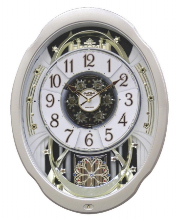 UPC 009136842188 product image for 4MH842WD18 Marvelous Musical Wall Clock - Silver | upcitemdb.com