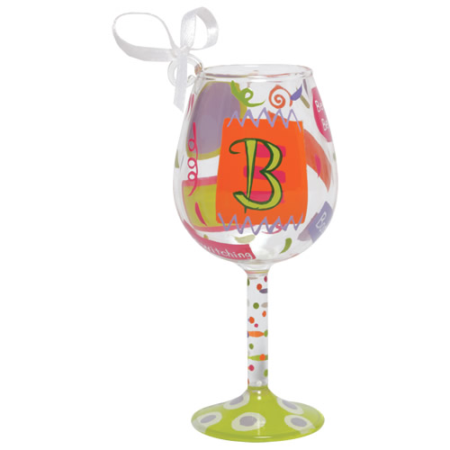 Santa Barbara Studio ORN5-5515B Lolita Mini Wine Ornament - Letter B