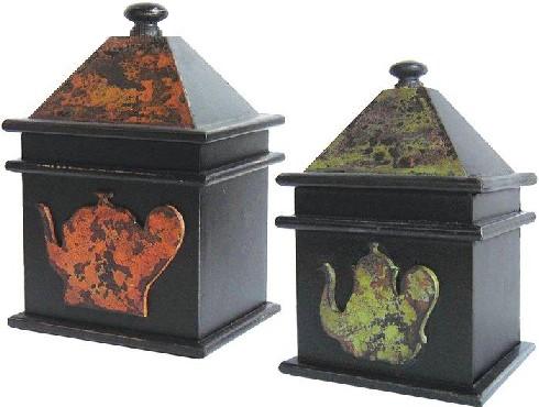 Sterling Industries 519265 Set Of 2 Tea Pot Boxes Accessory Boxes