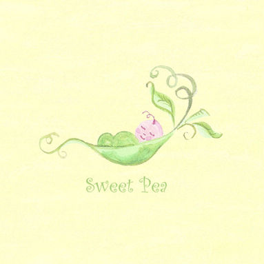Little Acorn S11W31 Sweet Pea Canvas Nursery Wall Decor