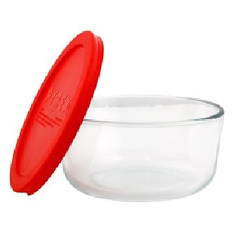 1075428 4 Cup Round Dish With Red Cover