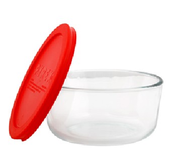 1075429 7 Cup Round Dish With Red Cover