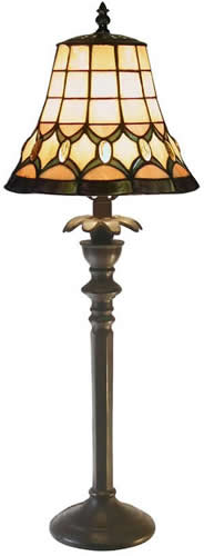 2445bb692 1-light Jeweled Tiffany Table Lamp - Bronze