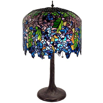 Warehouse of Tiffany NHM18609320 3Light Wisteria Table Lamp