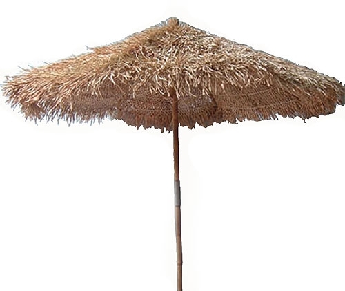 5607 9' Thatched Umbrella - Natural Bamboo