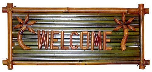 5620 Small Welcome Sign - Natural Bamboo