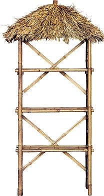 5820 3 Tier Bamboo Shelf With Palapa Roof