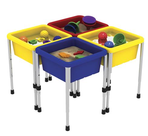 Early Childhood Resource Elr-0799 4 Station Square Sand And Water Play Table With Lids