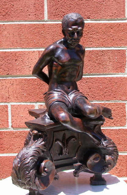 Black Amour On Base Statue