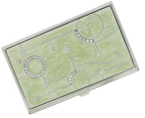 Edie Light Green Marble Stainless Steel Business Card Case