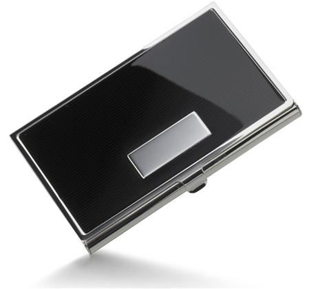 Andrew Black And Stainless Steel Business Card Holder