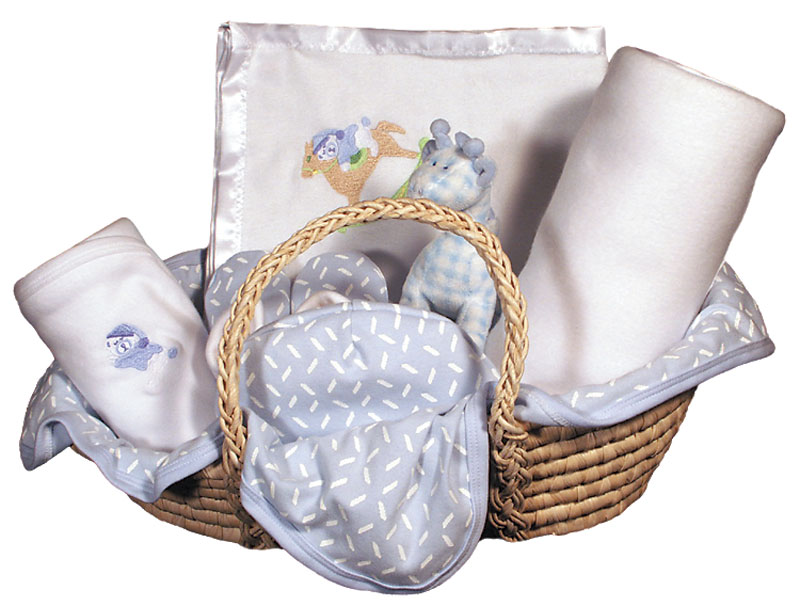 Raindrops 49405 Boy Moses Basket Blanket Gift Set  Blue