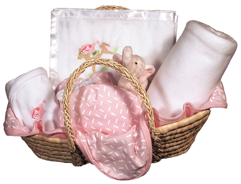Raindrops 49305 Girl Moses Basket Blanket Gift Set  Pink