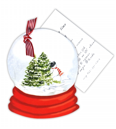 savealotshops- snow globes Stevie Streck Designs HW713 Snow Globe withribbon Tag without Glitter Holiday Invites