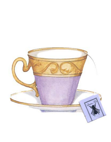 Stevie Streck Designs A604W High Tea Note Card with Tag