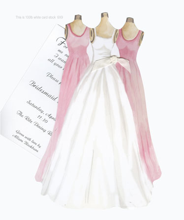 Stevie Streck Designs AW798 Bridal Party#44; White Ribbon Tag