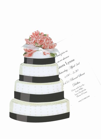 Stevie Streck Designs AW924 Wedding Cake with Pink Roses