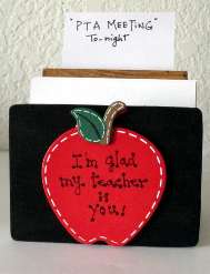 WOODEN BLACKBOARD MEMO HOLDER w/APPLE WOODEN BLACKBOARD MEMO HOLDER w/APPLE