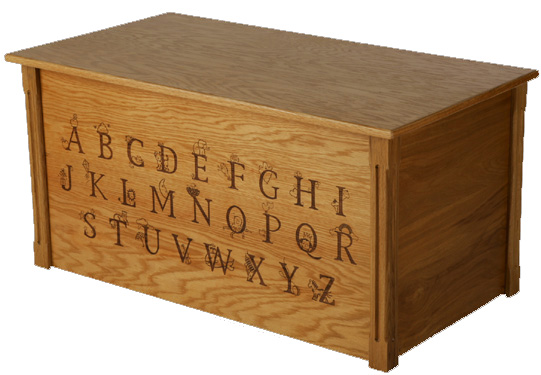 Wtb-abc Oak Toybox With Full Alphabet
