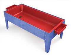 S6018 Red Liner Sand And Water Activity Center With Lid No Casters.