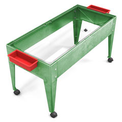 S9424 Clear Liner Sand And Water Activity Center With Lid And 4 Casters - Green Frame