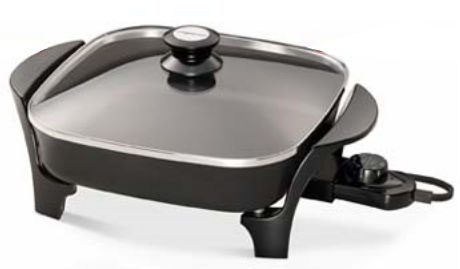 11 In. Electric Skillet With Glass Cover