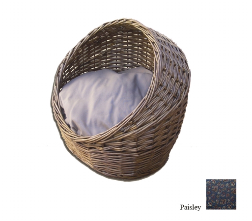 Odonnell Industries 54014 Kitty Small Cat Wicker Basket with Pillow  Paisley