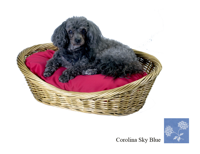 Odonnell Industries 58030 10 Wicker Basket 32 in. x 40 in. with Pillow Carolina Sky Blue