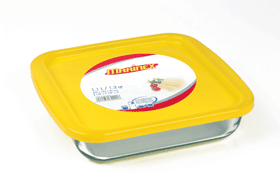 Lancaster Colony GD16221250 Small Square Roaster with Color Plastic Lid#44; 1.2 qt#44; pk 6 st