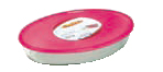 Lancaster Colony GD16343251 Individual Oval Roaster with Color Plastic Lid#44; 1.7 qt#44; pk 6 st