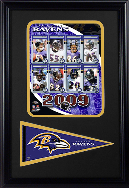 Encore Select 188FBBAL2009 2009 Baltimore Ravens 12x18 Pennant Frame