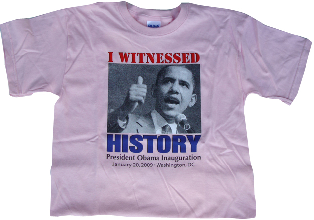 Encore Select apliwinessedpink Barack Obama I Witnessed HIstory Pink Tshirt
