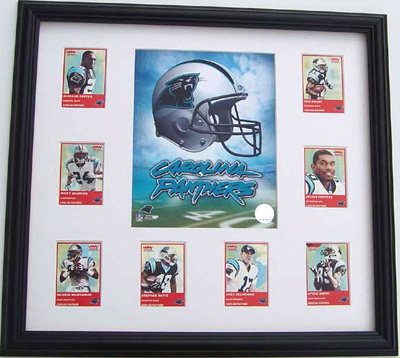 Encore Select PRDF754255 Carolina Panthers Team Photograph Including Eight Trading Cards in a 22 in. x 26 in. Deluxe Photograph Frame