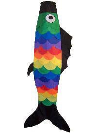 Itb4707 Rainbow Scales Fish Windsock 24 Inch X 60 Inch