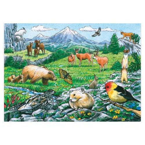Om58806 Rocky Mountain Wildlife Tray Puzzle 35 Pcs