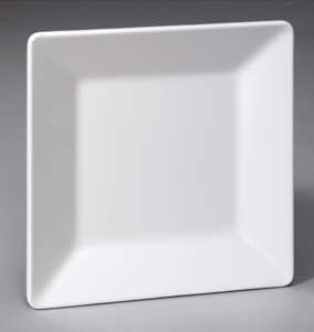 Gessner Products Dw725s1pbk 7.25 In. Square Melamine Plate - Black- Case Of 12