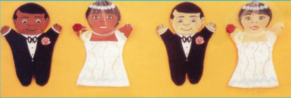 Dexter Educational Toys Dex690b Bride And Groom 2-piece Puppet Set - African American