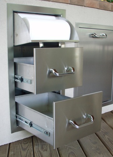 RCS Grills RTHC1 RCS Brand Stainless Steel Drawer and Paper Towel Unit for Outdoor Kitchens