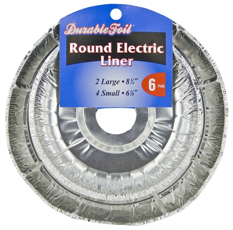6 Count Round Electric Burner Liner Set D62060 - Pack Of 12