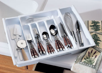 Adjustable Cutlery Tray & Drawer Organizer 2974rdwht