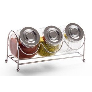 Studio Silversmith 30039 Set of 3 Canisters On Rack