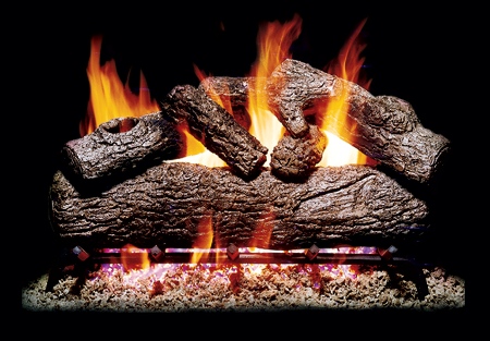 Peterson Gas Logs SO4242 24in. Southern Oak 6 Log Set for Seethru Fireplace
