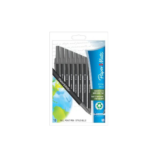 Papermate PAP1750862 Papermate Write Bros Recycled Ballpoint Stick Pen, Black Ink, Medium Point, 10 per Pack, PK
