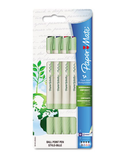 Papermate PAP1757523 Papermate Biodegradable Retractable Ballpoint Pen, Blue Ink, Medium Point, 2 per Pack, PK