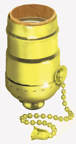 Leviton Polished Brass Pull Chain Lamp Socket Interior Mechanism C20-19980-pg
