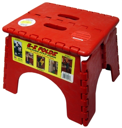 9in. X 11.5in. Red Ez Folds Folding Step Stool 101-6r